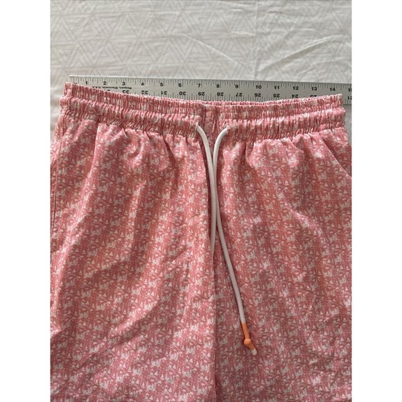 Krewe Du Q Andros Men’s Swim Trunks Size Small Pink Volley Bathing Suit Bottoms - Picture 5 of 7